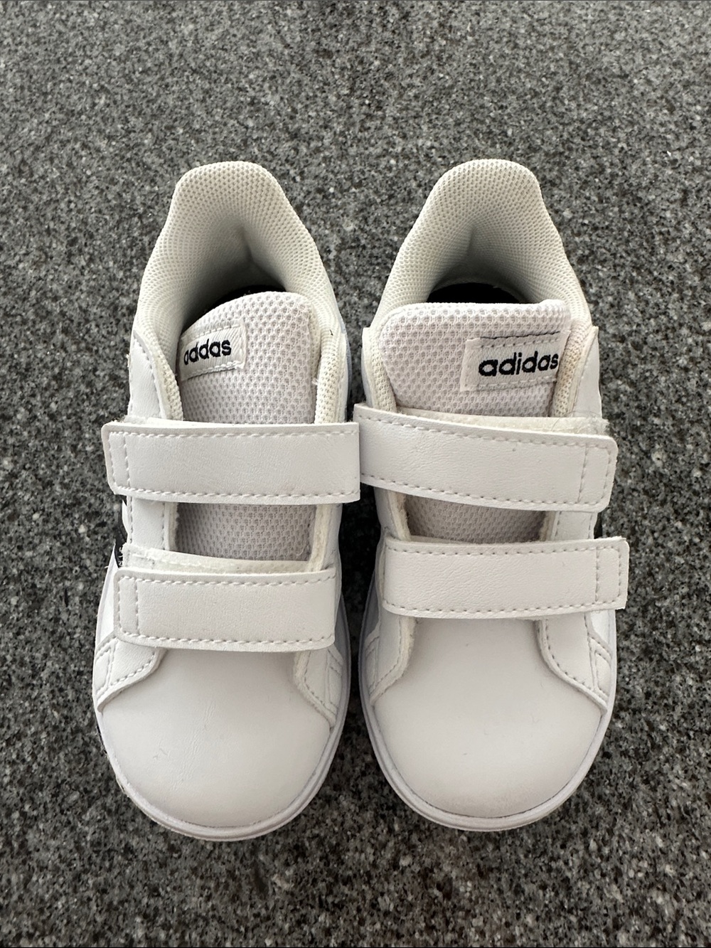 adidas Kids White Velcro Strap Sneakers